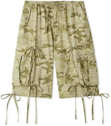 Amazon | [ファーファー] リボンディテールハーフカーゴパンツ