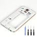 Generic GOLD Middle Frame Plate Back Housing Bezel Frame Camera Cover Compatible with Samsung Galaxy S5 SV i9600 G900 (White)