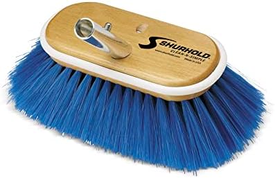 Shurhold 970 6 inch Extra Soft Bristle Brush, Deck Brush with Blue Polystyrene Bristles