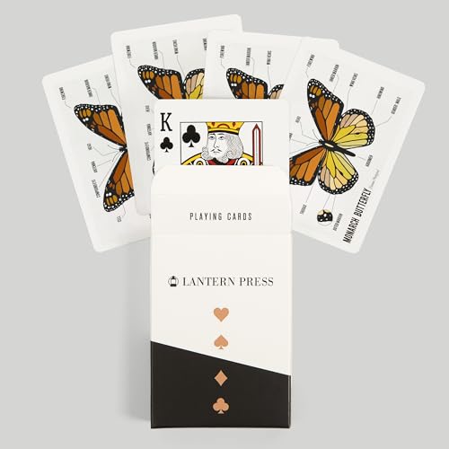 Lantern Press naipes de póker mariposa monarca 52 cartas miniatura 6