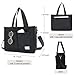 UERRUAM Tote Bag for Women with Pockets,Large Corduroy Crossbody Purse for Laptop,Work,College,Everyday,Travel,Black