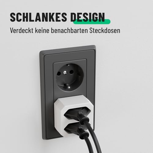 Doppelstecker Steckdosenadapter Greate 3-fach bis 1100W