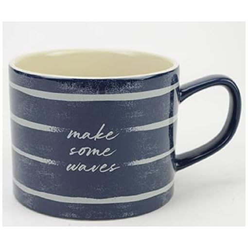 Pam's Glam Make Some Waves- Fun Beach Cottage or Lake Cabin Theme Coffee Mug 16 Oz Coastal Kitchenware At the Lake Decor