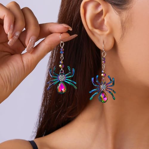 Boucles d'oreilles araignée légères anti-douleur en cristal brillant - 2