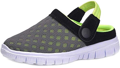 KVbabby Kids Clogs Slippers Sandals Girls' Boys' Garden Mesh Slipper Summer Beach Pool Slippers Clogs & Mules Non-Slip,11Green
