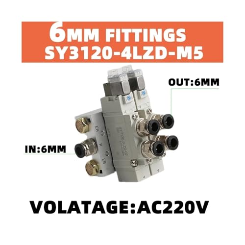 Électrovanne SY3120 à commande électronique unique pour bloc de cylindre - 5