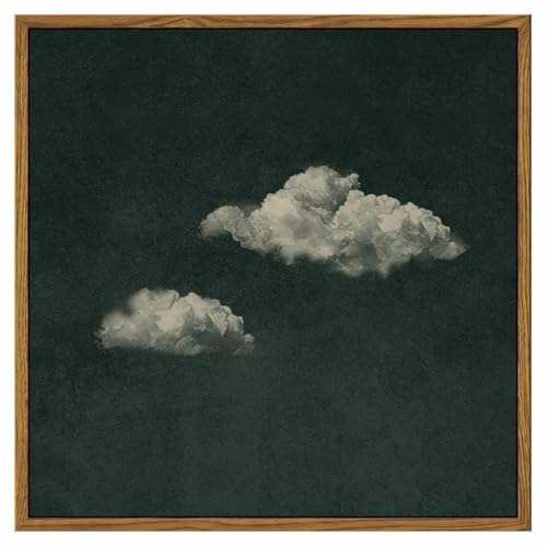 InSimSea Minimalist Cloud Wall Art, Square Framed Canvas Painting Modern Abstract Sky Artwork, Cloud Canvas Paints for Living Room Bedroom Bathroom Dining Room, Home Office Wall Decor 12"x12"
