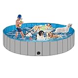 Dog Pool for Large Dogs, Plastic Pool for Dogs, Dog Bathtub Portable, Foldable Pool for Dogs Slip-Re