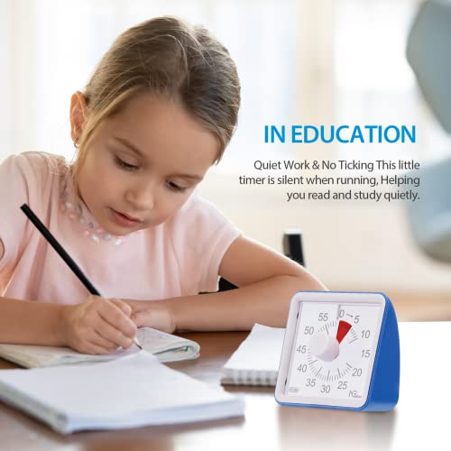 Visual Timer - Kitchen Timer For Kids, Toddler, Autism, Adhd Or Adults - 60-Minute Countdown Time Management Tool For Classroom, Cooking, Office (Batteries Included Blue) #TOP3