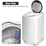 Giantex Portable Washing Machine, Full Automatic Washer and Dryer Combo, with Built-in Pump Drain 8 LBS Capacity Compact Laundry Washer Spin Dryer for Apartment RV Dorm - Image 4