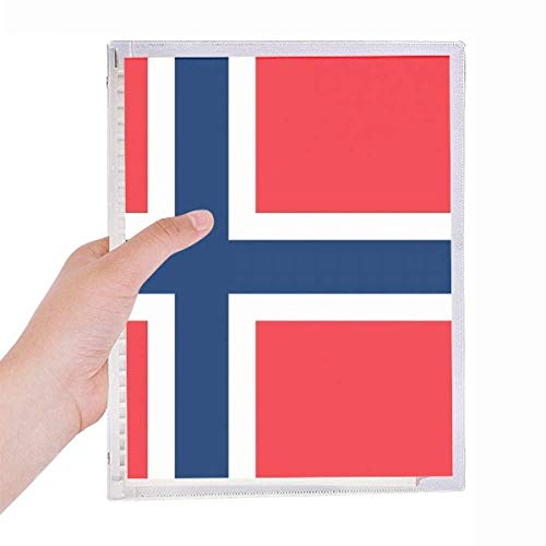 Carnet de notes rechargeable à spirale motif Norvège avec pages lignées pour écriture