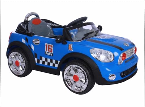 Image of Toyzone Kooper Electric Car - Blue | Rechargeable Car 12 V | Powered by 12 ah Battery | Music Player with Bluetoooth & USB | 6 Month Warranty on Battery | Make in India | for Kids 2+ Years