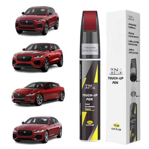 XNA Firenze Red/Italian Racing Red(2144/1AF/CAH) for Jaguar Touch Up Paint, 2 in 1 Car Scratch Remover with Pen Tip and Brush, Exact Color-Matched for Car Paint Scratch Repair, Quick & Easy Fix Chips and Nicks
