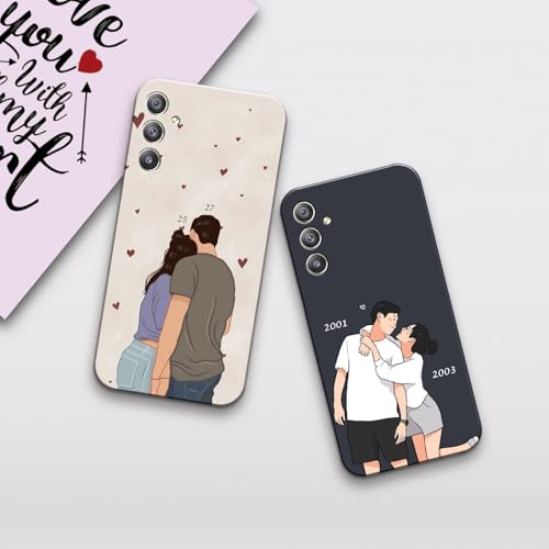 Image of COLORflow Back Cover Compatible with Samsung Galaxy A34 5G | Love Connection Couple Customized Back Cover Compatible with Samsung Galaxy A34 5G