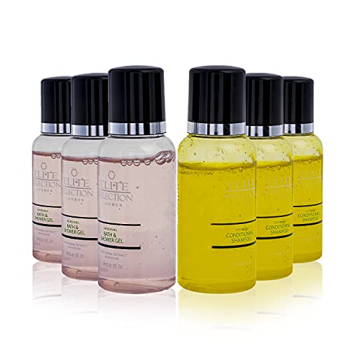 Moisturising Conditioning Shampoo + Refreshing Bath & Shower Gel 30ml Bottles for Hotels and B&B - Pack of 30 (15 Each) - Elite