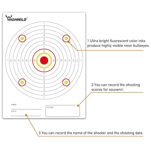 Image of Highwild BB Trap Target (Airgun Only) with 10pcs 7 inch X 9 inch Paper Targets and 2 Spinner Targets