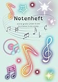 Notenheft DIN A4, von extra großen 5 mm Linien bis kleine 2 mm Linien, 80 Seiten Blanko Notenlinien + Zusatzmaterial: Perfekt zum Lernen, Platz für ... für den Musik-Unterricht, Musiktheorie
