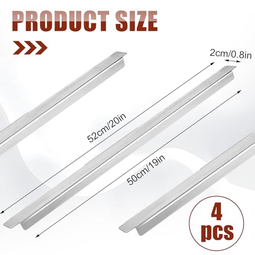 4 Pcs 20 Inch Stainless Steel Adapter Bar Table Adapter Long Metal Food Divider for Hotel Restaurant Kitchen Catering Home Commercial Food Service Accessories