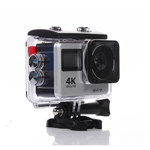 Cámara deportiva Nueva cámara deportiva DV 4K Mini cámara al aire libre impermeable inalámbrica WiFi doble pantalla con control remoto cámara de buceo lapso de tiempo (color gris plata tamaño