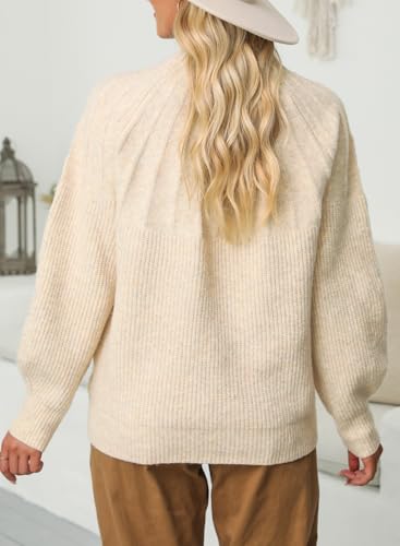 Image of Dokotoo Women's Turtleneck Oversized Sweaters Long Sleeve Pullover Knit Mock Neck Tops