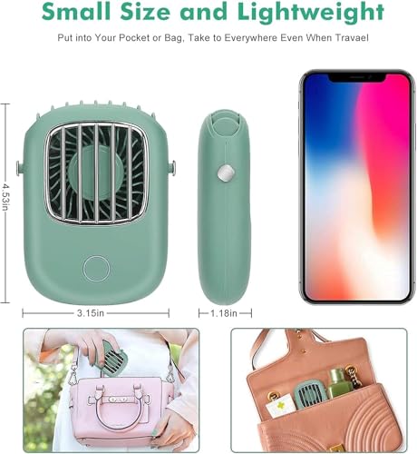 Image of Portable Hanging Neck Fan, Mini fan with USB Rechargeable 3 speeds, personal for Home Office Outdoor Travel, Indoor, Kids, Girls, Woman, Man | Mini Air Cooler | Summer Cooling Machine