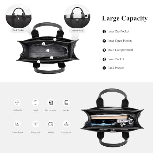 Bolso Tote de Cuero para Mujer con Compartimentos miniatura 6
