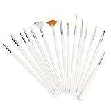 DIY Plumas Dibujo Arte de Uña con Multi Cepillo Cabezas Reemplazo Salón ，Aspecto elegante y delicado con cabeza fina para una pintura precisa y detallada.