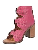 Dingo Womens Ziggy Studded Open Toe Shootie Pumps Dress Casual Casual High Heel 3' & Up - Pink - Size 8 M