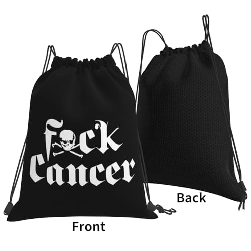 Fuck Cancers Drawstring Backpack Bag Sport Gym Sackpack for Men Women3