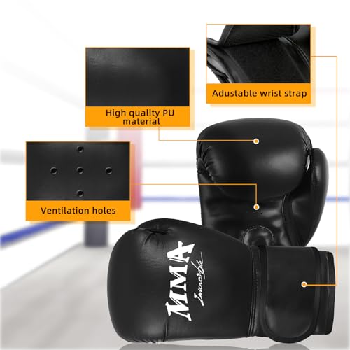 JUOIFIP Boxsack Hängend Set, Boxsack Kinder mit Handschuhen 60 cm, Microfiber Leder Schwere Tasche für das Training Kickboxen Fitness MMA Grappling Muay Thai Karate
