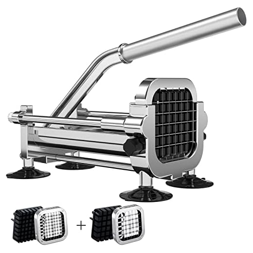 French Fry Cutter, Befano Potato Slicer Fry Cutter | Stainless Steel Potato Cutter for French Fries Cutter with 1/2-Inch and 3/8-Inch Blade Great for Potato, French Fries, Cucumber Vegetables Carrot