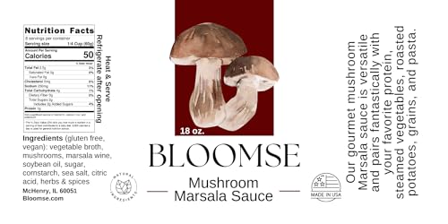 Gourmet Mushroom Marsala Wine Sauce, 100% Natural, Fresh Ingredients, Premium Restaurant Quality, Plant-Based, Bloomse, 2-PACK image 4