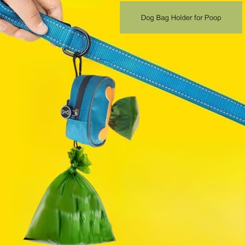 Image of Poop Bag Holders for Leashes,Elastic Cord Dispenser Pouch and Zipper,Carabiner,Lightweight Splash Proof Fabric,Doggie Poop Bags Rolls for Leash,Convenient Water Clean,Poop Bags Excluded