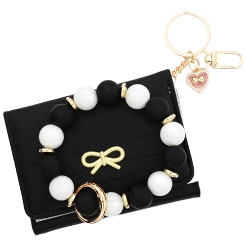 Portefeuille femme trois volets compact porte-monnaie porte-carte silicone avec bracelet