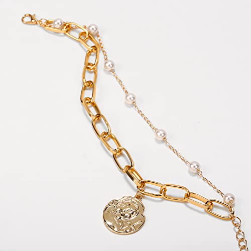 Image of Shining Diva Fashion Stylish Multilayer Gold Plated Bangle Bracelet for Women and Girls