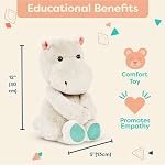 B. toys – 12-Inch Plush Hippo – Stuffed Animal – Soft & Gray Hippopotamus Toy – Washable Toys for Baby, Toddler, Kids – Happyhues – Garry Grey Hippo – 0 Months, Gray,Grey