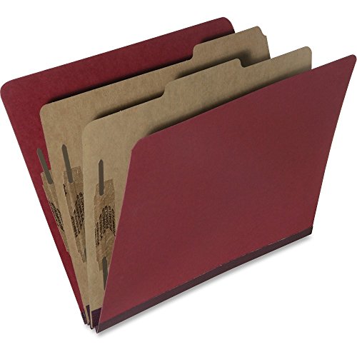 Lot de 10 chemises de classement 6 sections rouge foncé à onglets Top Tab