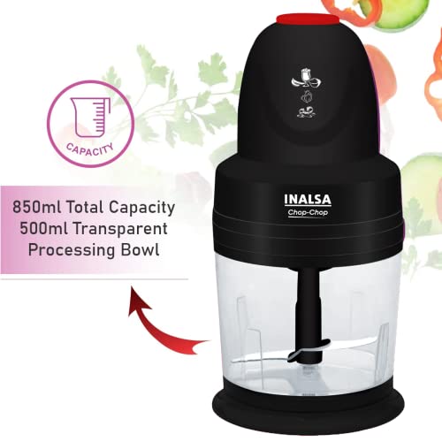 Image of Inalsa Electric Chopper With Copper Motor - Chop, Mince, Puree, Whisk - 850 ml Capacity