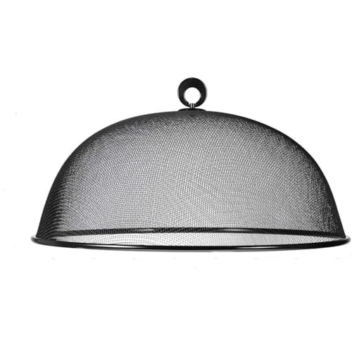Copertura rotonda per alimenti, in rete metallica, riutilizzabile, protezione per alimenti, a cupola, copertura per alimenti, tende da picnic, copertura per torte, per cucina, cibo, verdure (nero, 30