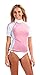 Akona Rash Guard Short Sleeve (AKUV091) - Pink/White - X-Large