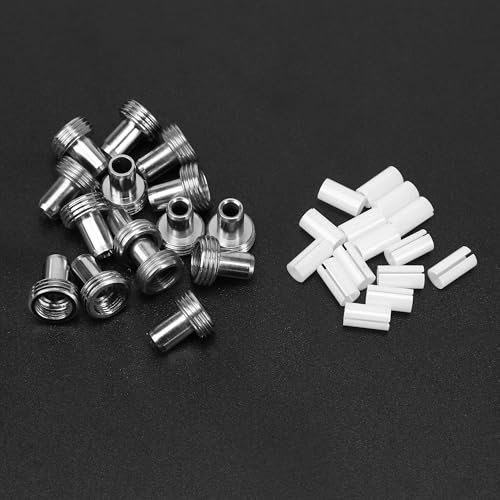 30 PCS VFL Fiber Optic Visual Fault Locator Replacement Parts Kit, Include 15Pcs Optical Ceramic Core Tube Sleeve and 15Pcs Metal Heads Tips Fitting Connectors for Tester Light Meter Network Cable - Thumbnail 3