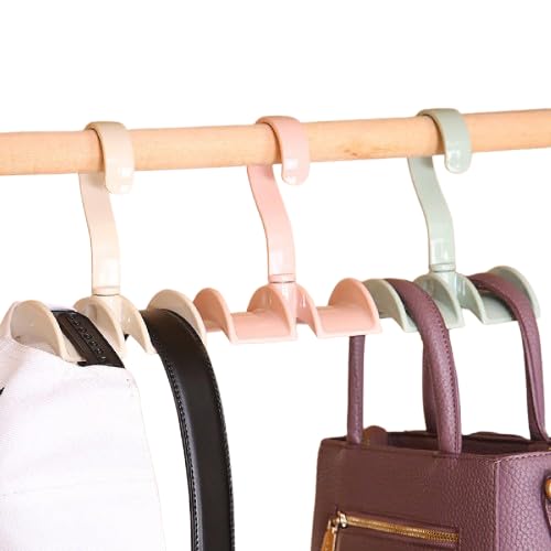 Kit 10 Cabides Para Bolsas Organizador 360° Giratório P/ 2 Itens