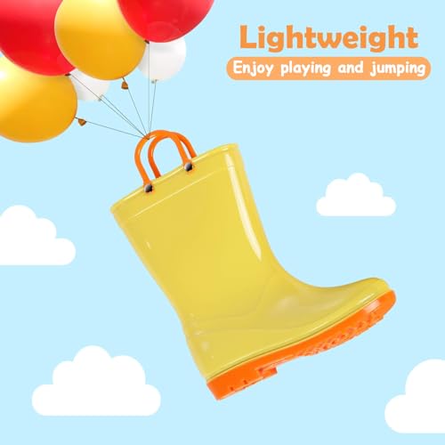 Colorxy Kids Rain Boots for Boys Girls Waterproof Toddler Rain Boots with Easy-On Handles4