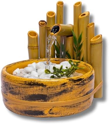 Fonte Decorativa Cascata de Bambu com Bomba 3W Bivolt Silenciosa ...