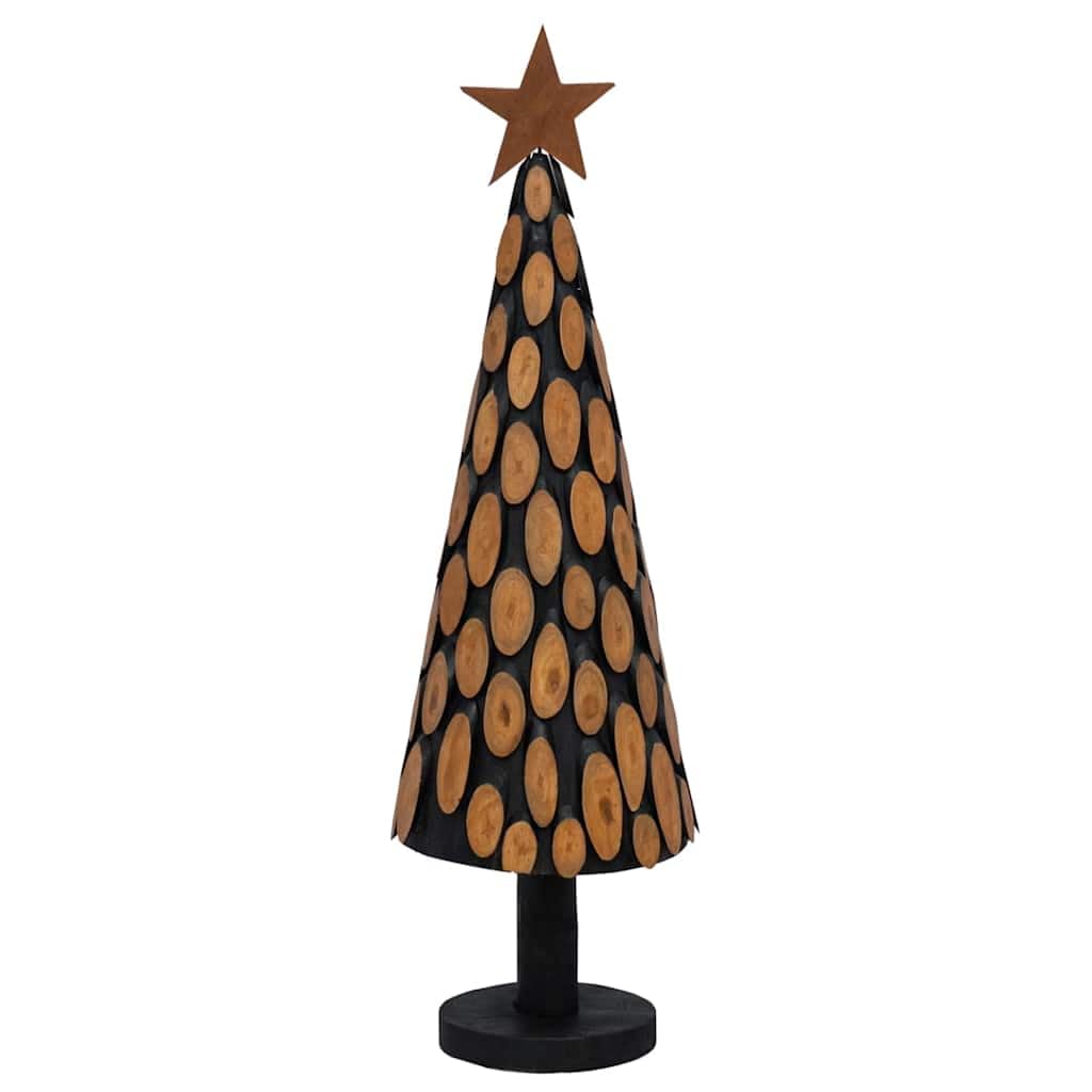 Árbol de Navidad con soporte, color marrón, 149 cm, madera maciza de teca