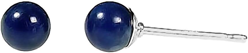 Trustmark 14K White Gold 4mm Natural Lapis Lazuli Ball Stud Earrings