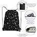 MZERSE Cute Drawstring Backpack Compatible with Zodiac Constellation Galaxy Black Starry Night Stars Glow Dark Midnight for Women Men Yoga Swimming Hiking Cycling, Fashion Adjustable Gym Backpack