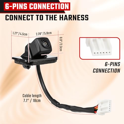 Image of Rear Park Assist Backup Camera Fit for Honda Accord Sedan EX LX Sport Hybrid 4 Door 2014-2015, Reversing Assist Rear View Camera 39530-T2A-A71 39530T2AA71,6 PIN