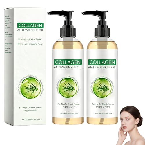 TLOPA Collagen Body Oil Upgraded Collagen Anti Wrinkle Body Oil Advanced Collagen Oil for Body & After Shower Natural Anti-Wrinkle Serum For All Skin Types (2 Bottles)
