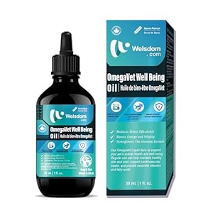 Welsdom Pets OmegaVet Liquid – 30mL | Omega-3 & Vitamin Supplement for Cats & Dogs | Supports Joint, Heart, and Overall Health | Rich in Fish Oil, Antioxidants, and Palatable Bacon Flavor